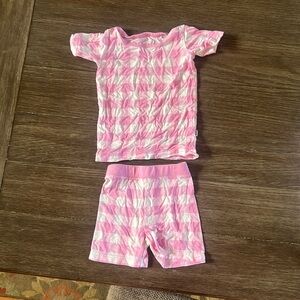 Little Sleepies pink gingham short sleeve and short set